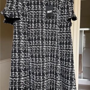 DKNY Monochrome Checkered Dress